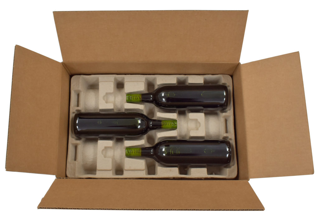3 Bottle Molded Pulp Wine Shipper Wine Packaging by Naylor