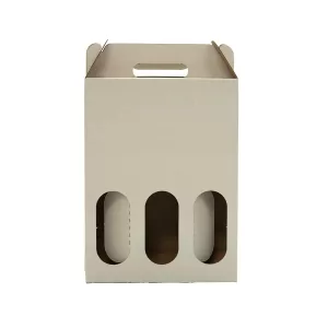 3 bottle wine carrier box - sand