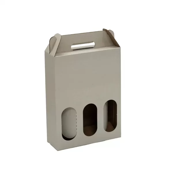 3 bottle wine carrier box - sand - Image 2