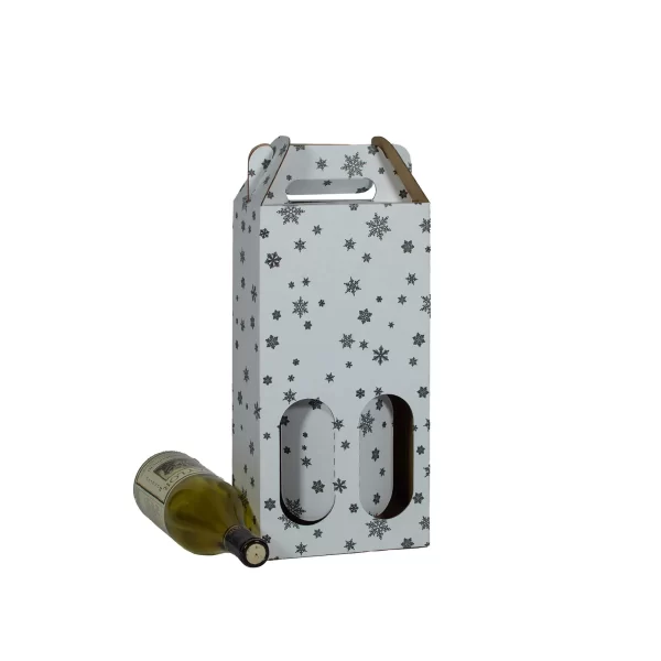 2 bottle Carrier | Snowflake Pattern | 750 mL - Image 6