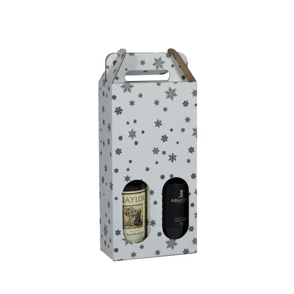 2 bottle Carrier | Snowflake Pattern | 750 mL - Image 7