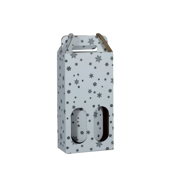 2 bottle Carrier | Snowflake Pattern | 750 mL