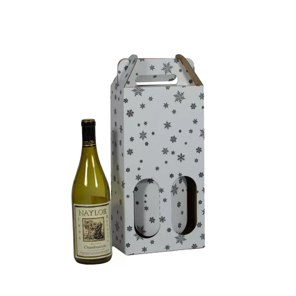 2 bottle Carrier | Snowflake Pattern | 750 mL - Image 9