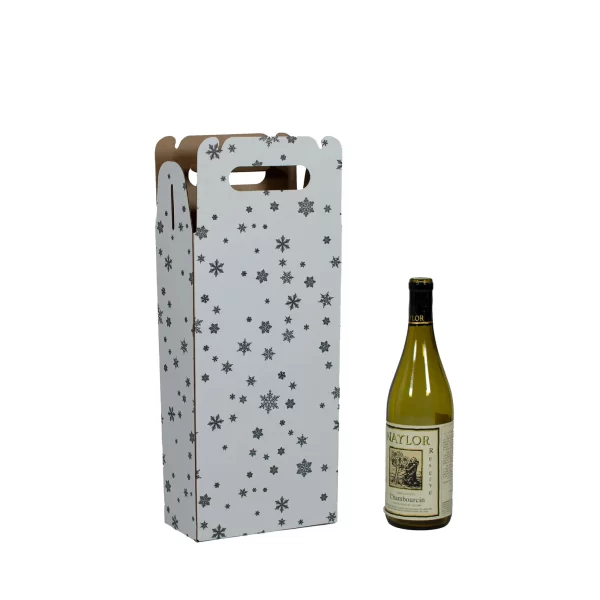 2 bottle Carrier | Snowflake Pattern | 750 mL - Image 2