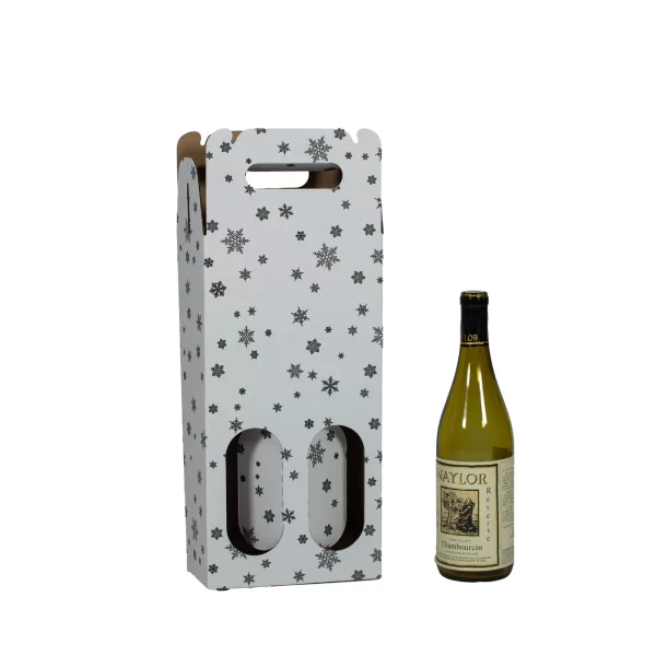 2 bottle Carrier | Snowflake Pattern | 750 mL - Image 3