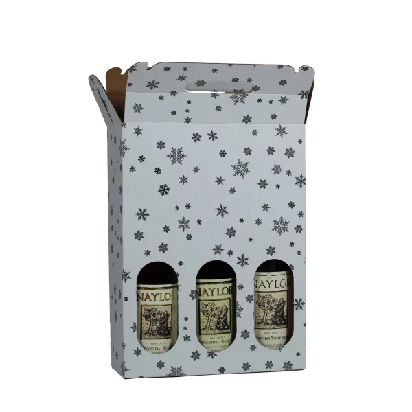 3 bottle Carrier | Snowflake Pattern | 750 mL - Image 6