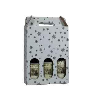 3 bottle Carrier | Snowflake Pattern | 750 mL