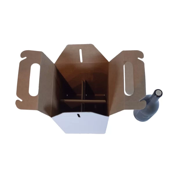 4 bottle Carrier | No Windows - White | 750 mL - Image 7